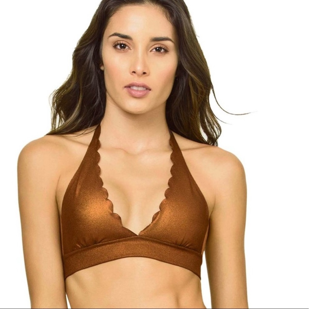 NWT $84 Reversible Wave Halter Bikini Top - Picture 2 of 8